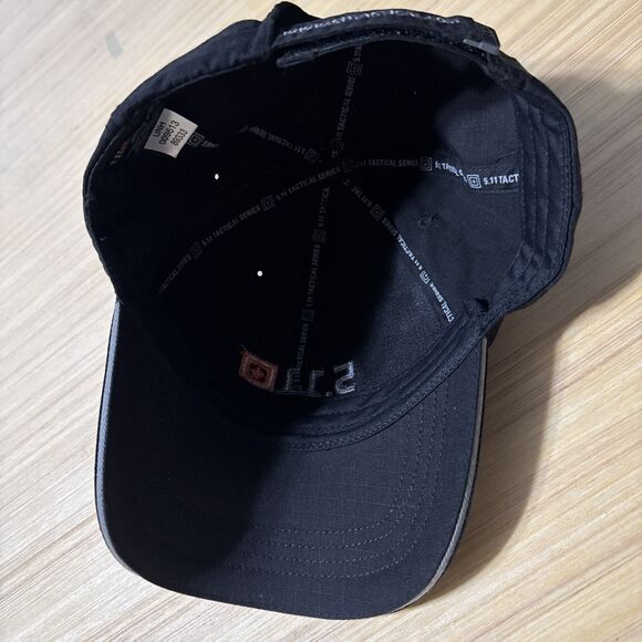 5.11 Tactical Series One Size Black Strapback Baseball Cap/Hat Polyester Cotton - Picture 5 of 6
